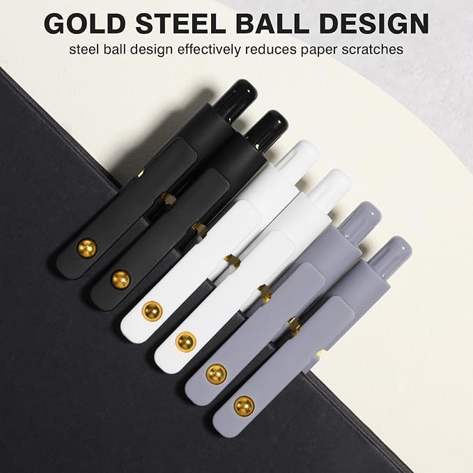Gel Pens, 6 Pack 0.5mm Fine Point Pen Black Ink with 6 Refills, Quick Dry & No Smear, Smooth Writing Pens for Journaling, Back to School Supplies Office Desk Accessories Gifts for Nurse Women