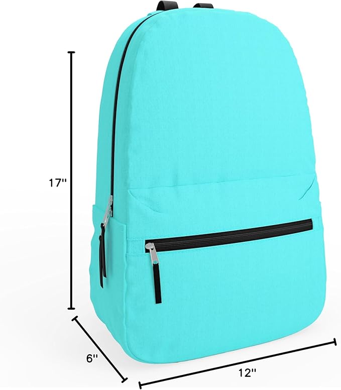 50 Pack Bulk Backpacks, Wholesale 17-Inch Lightweight Bookbags for Kids, Adults, School, Classroom, Travel, Gym Supplies with 1 Large, 1 Small Pocket, Perfect for Events, Corporate Bundles, Black