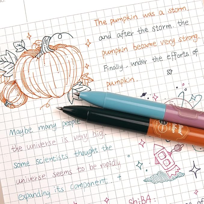 WRITECH Retractable Gel Ink Pens: Multi Colored 2 in 1 Colorful Click Pen Assorted Color 8ct Extra Fine Point Tip 0.5mm Journaling Smooth Writing Note Taking Coloring No Bleed & Smear Smudge