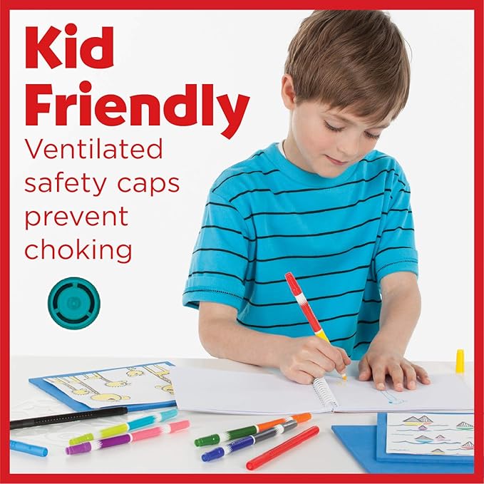 Faber-Castell DuoTip Washable Markers - 12 Markers, 24 Colors | Great for Spring Crafts (Ages 4+)