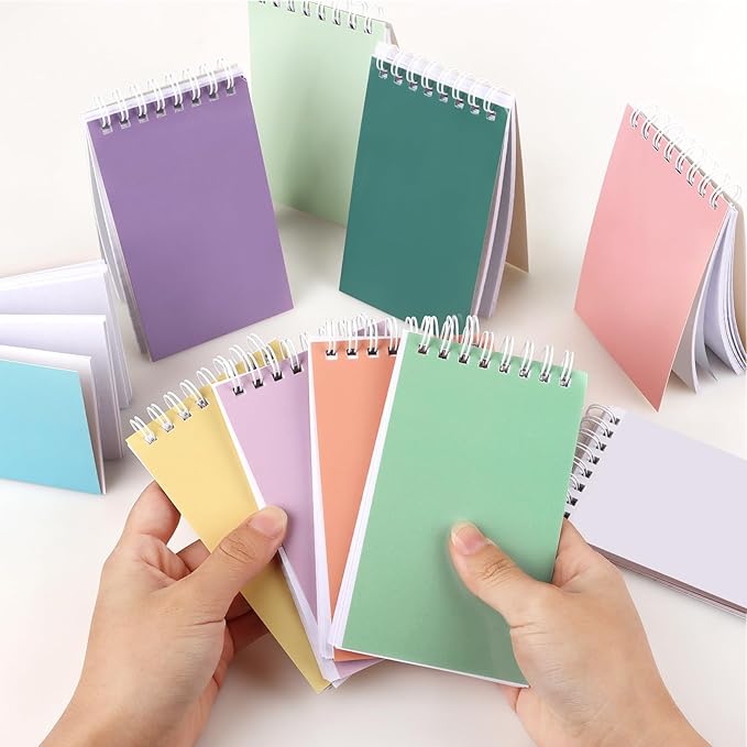 Hooqict 24 Pack Pocket Notebook Small Spiral Notepad Mini Journal Notebooks Colorful Pocket Notepads Memo Pads for Kids, Party Favors, Office, Classroom School Supplies, 3.9 x 2.4 Inch