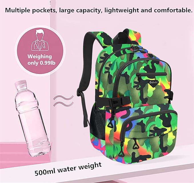 Casual Lightweight Backpacks for Boys & Girls, School Bookbags, 15 "Laptop Backpack, Travel Bag (212-mclv)