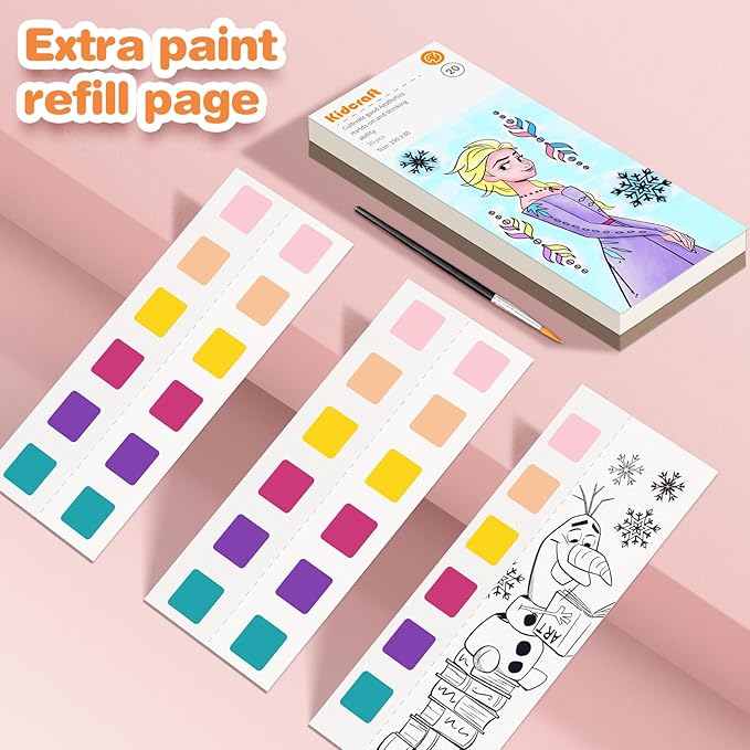 Paint with Water Coloring Books for Kids, Pocket Mess Free Watercolor Painting Sets for Toddlers, Art and Craft Drawing Activities Gifts for Kids Ages 4 5 6 7 8+, Travel Activity Toys - Princess