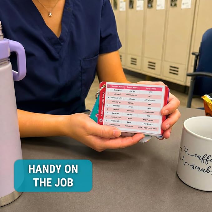 Top 200 Drugs Flashcards - PVC Pharmacology Flash Cards for Nurses, Pharmacy Tech & Paramedic, Pocket Medication Drug Cards, Nursing School Essentials & Pharmacy Technician Study Guide