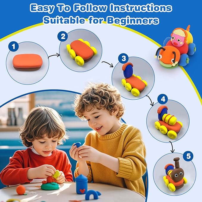 Ixiaoyoo Air Dry Clay, 100 Colors Modeling Clay for Kids, Safe & Non-Toxic, DIY Model Art & Crafts Toys with Sculpting Tools, Home Party Favors, Birthday Toys Gift for Ages 3-12 Boys & Girls