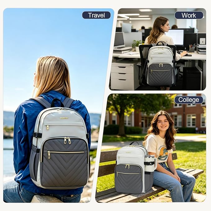 VANKEAN 18 Inch Laptop Backpack for Women Large Capacity | Waterproof Backpacks Stylish Travel Bags Casual Daypacks for College, Business