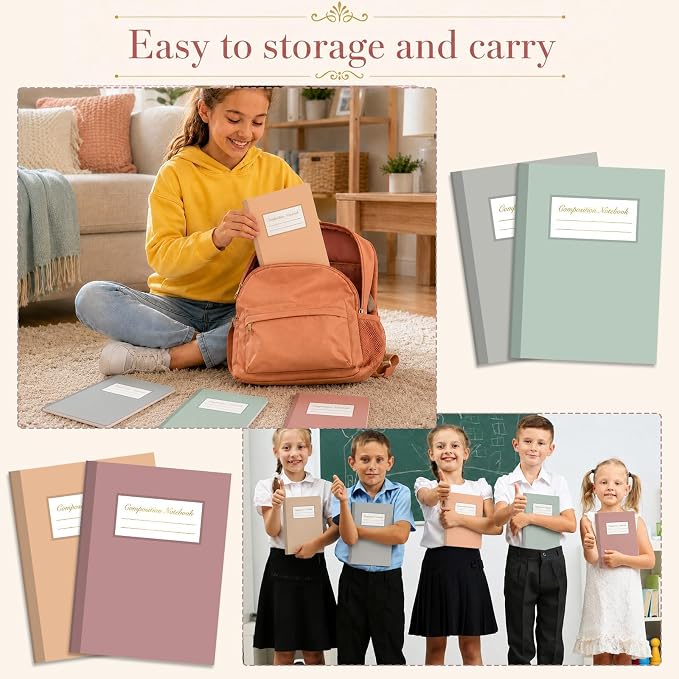 12 Pack Large Composition Notebooks Bulk 9.8 × 7.5 in Wide Ruled Hard Cover Composition Book Assorted Marble Journal College Ruled Paper for Adult Student College Office Back to School Supply(Morandi)
