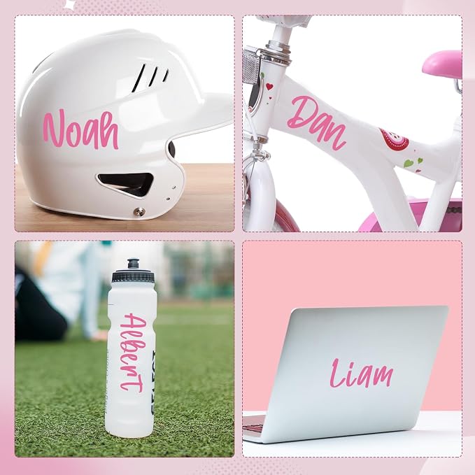 UV DTF Cup Wrap Letter Stickers Vinyl Decals,Pink,6 Sheets | Personalized Name Stickers for Water Bottles Tumblers, Waterproof UV DTF Alphabet A-Z Stickers for 14-48oz Mugs DIY Craft