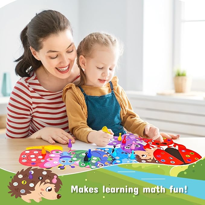 Cinrobiye Numbers Matching & Counting Game – Montessori Educational Learning Manipulative, Animal Number Counting & Color Sorting Board Sets for Preschool Math, Fine Motor Skill Development