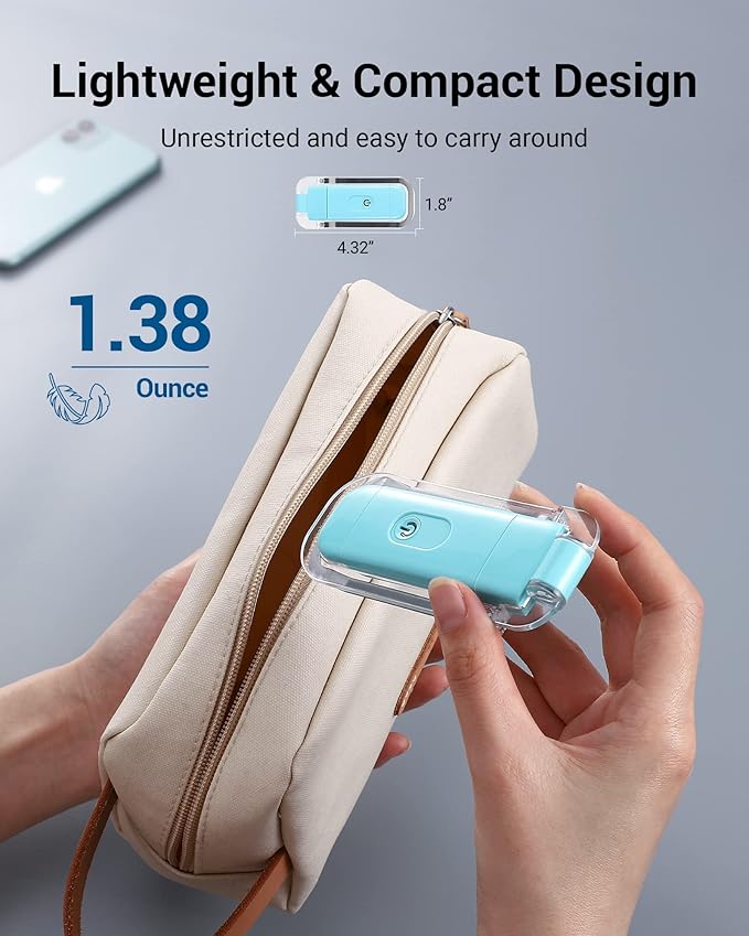 DEWENWILS USB Rechargeable Book Light, Amber Glow, Blue Light Blocking, Brightness Adjustable for Eye-Care, LED Clip on Book Reading Lights, Portable Bookmark Light for Kids (Blue)