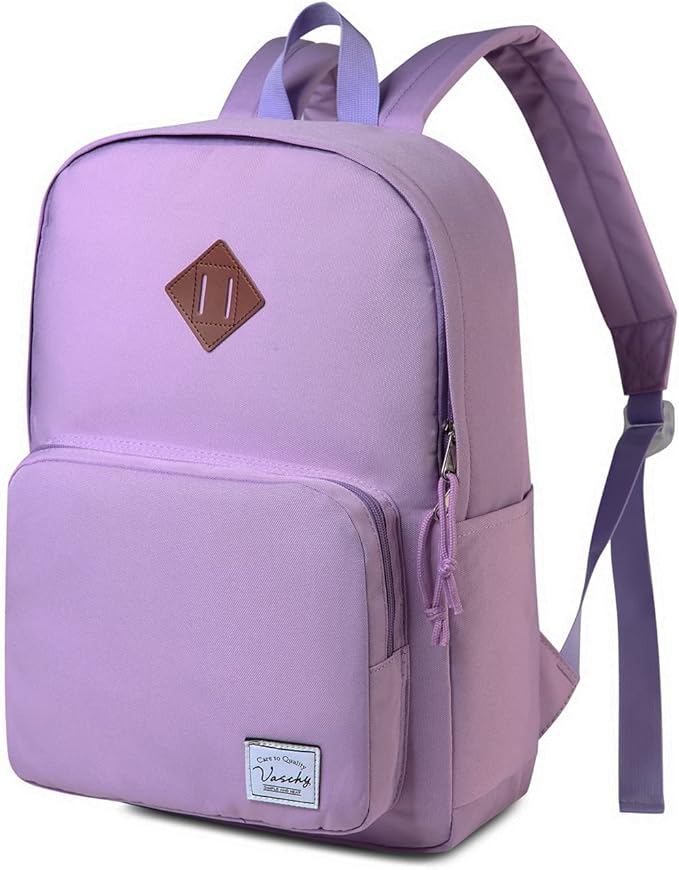 VASCHY School Backpack, Ultra Lightweight Backpack for Women Bookbag for Kids Teen Boys Girls Purple