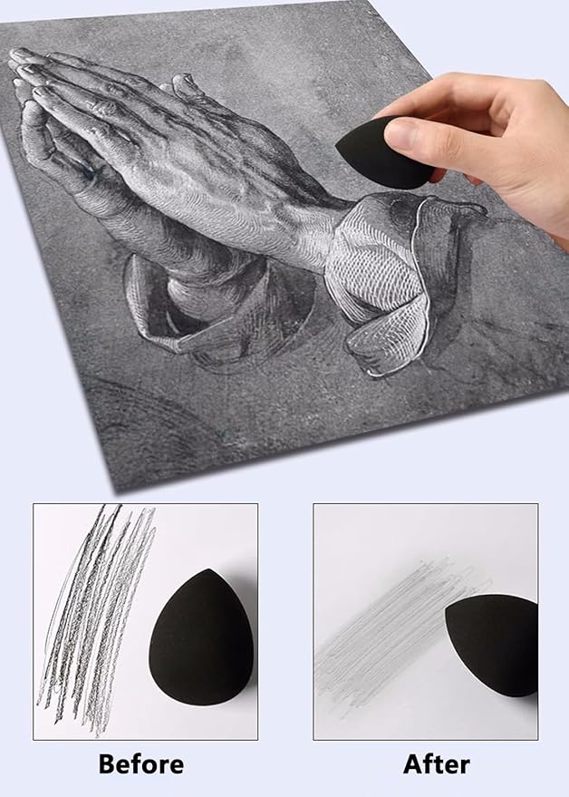 43 PCS Blending Stumps and Tortillions Paper Art Blenders Sketch Drawing Tools with Sketch Wipe Scrapers,Rub Sponge,Kneaded Eraser and Sandpaper Sharpeners