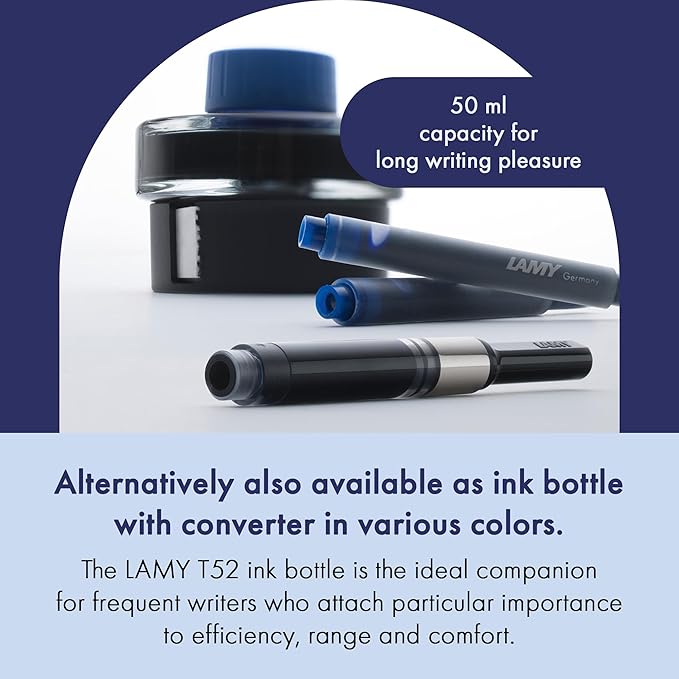 LAMY T10 Ink cartridges with Large Ink Capacity - Suitable for All Lamy Fountain Pen Models - Contents 1.25 ml per Cartridge - 5 Pieces per Pack - Ink Color Green