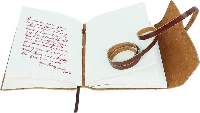KomalC Handmade Leather Journal | Writing Diary | Bound Daily Notepad For Men & Women Unlined Paper Medium, writing pad gift for artist, sketch