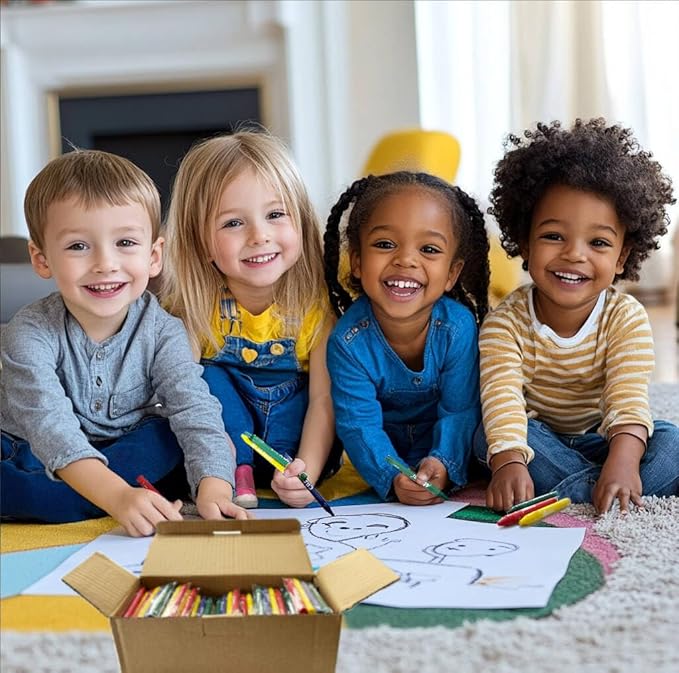Madisi Crayons Bulk Pack, Regular Size, 4 Colors, 120 Packs, 240 Count