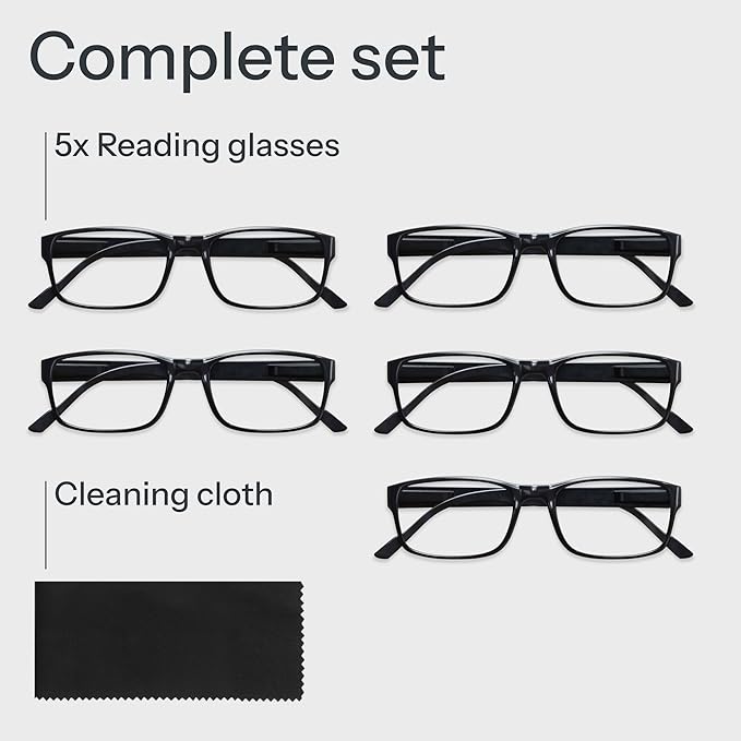 Gaoye Professional Reading Glasses for All Day - Computer Readers with Blue Light Protection - Value Pack