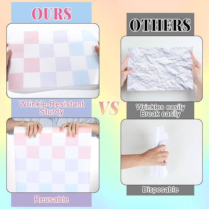 Colorful Checkered Bulletin Board Roll Non-Woven Fabric Poster 15.7" x40ft