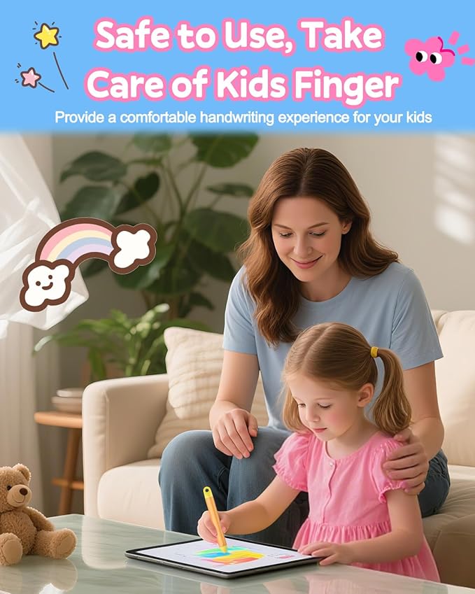 Kid-Friendly Stylus Pen for Touch Screens, 3 Pack Kids Tablet Stylus for iPad, iPhone, Fire Tablet, Fire Kids, Samsung Tablets and All Touch Screen Devices, Safe Stylus Pen for Kids (Only Pens)