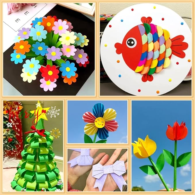 Praisebank Origami Paper (Multi-colored, 6 x 6 Inch /1000 Sheets), Origami Kit with Guide & Double Sided Color