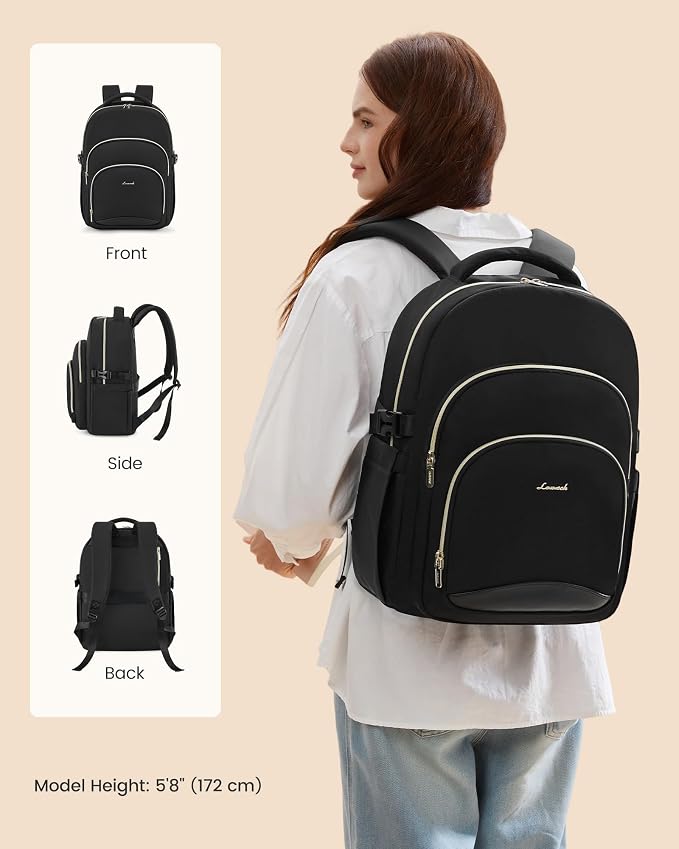 LOVEVOOK Laptop Backpack for Women, 17-Inch Work Backpack, Back to School Bookbag for College Student Teen Girls, Casual Personal Item Travel Bag Business Computer Daypack for Teacher Nurse, Gift