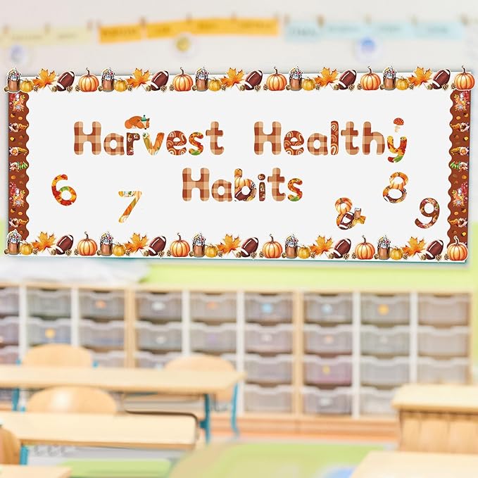 221 Pcs Fall Thanksgiving Bulletin Board Letters Round Alphabet Number Punctuation Symbol Combo Letter Cutouts Autumn Classroom Decoration for Thanksgiving Fall School Chalkboard Poster Board