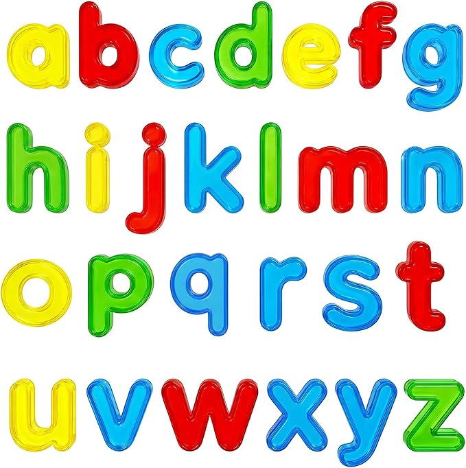 Bbiamsleep 78 Pcs Plastic Lowercase Letters, Colorful Transparent Letters Light Table Manipulatives for Sorting Counting Training Spelling