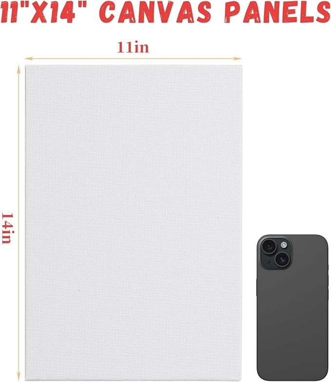 Simetufy 30 Pack Canvas Boards for Painting 11 x 14 inch, Blank Canvas Panels- Gesso Primed Acid-Free 100% Cotton for Acrylics Oil Watercolor Tempera Paints