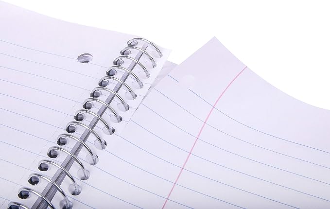 Mintra Office Durable Spiral Notebooks, 1 Subject, (Teal, Purple, White, Wide Ruled 3 Pack), 100 Sheets, Poly Pocket, Moisture Resistant Cover, Strong Chipboard back, For School, Office, Business