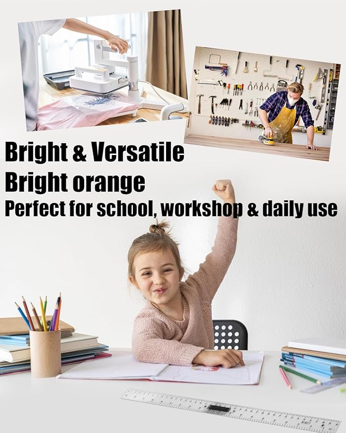 Magnetic Math 1m Ruler, Large Teaching Aids Classroom Math Geometry Tool Set Enhances Classroom Learning, Easily Mounts to Blackboard, Transparent