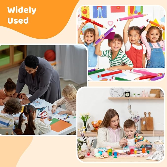 OMISTAR 24 PCS Giant Pencils for Kids Adults, 13 Inch Wooden Jumbo Pencil with Eraser and Protective Cap, Big Novelty Pencil Prop for Classroom and Home