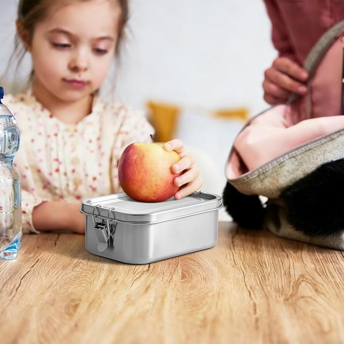 GOLDEN KEY 27oz Stainless Steel Bento Box Kids,800ml Lunch Box with Leakproof Condiment Container,3 Compartment Snack Containers for for On the Go Meal,Freezer & Dishwasher Safe (Blue)