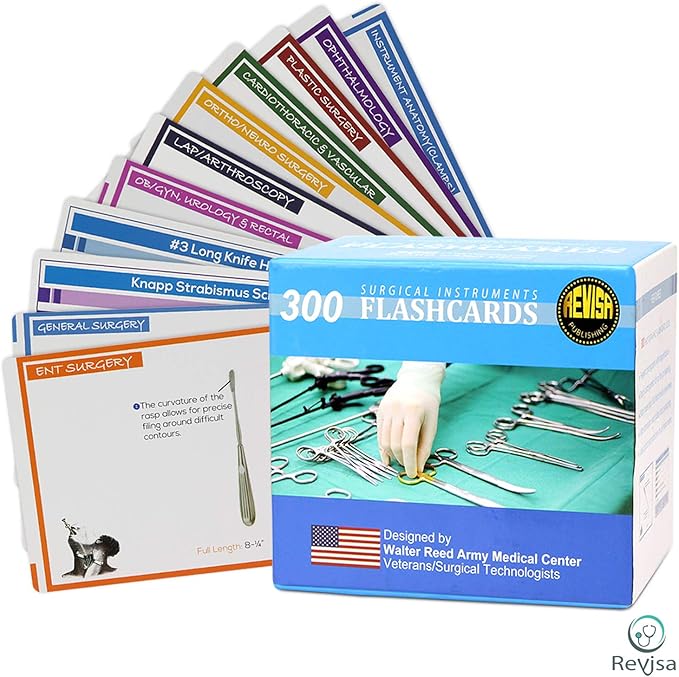 Surgical Instrumentation Flash Cards for Technologists Exam, Medical Students, Operating Room Nurses - Illustrated Instrument Index Cards for General Surgery Ob/GYN Cardio ,Orthopedics, Vascular 2