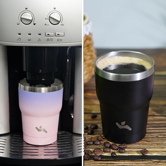 Konokyo 10 oz Tumbler with Handle and 2 Straw 2 Lid, Insulated Water Bottle Stainless Steel Vacuum Cup Reusable Travel Mug, Lavender Green