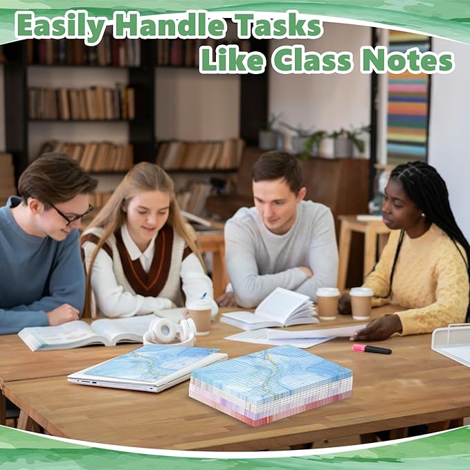500 Sheets 8×10.5 Inch Colored Loose Leaf Paper Wide Ruled for 3-Ring Binder 11/32" Spacing Colored Marble Lined Filler Notebook Paper Wide Ruled 3-Hole Punched 80gsm for School Office