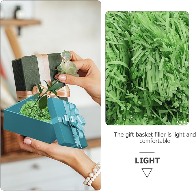 HONMEET Shredded Paper for Box Packaging, 500G Raffia Crinkle Cut Filler Paper, Eco-Friendly Box Stuffing for Birthday, Wedding, and Party Decorations
