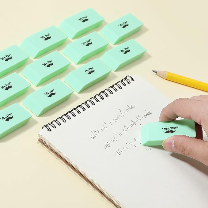 Mr. Pen- Pencil Eraser, 12 Pack, Green