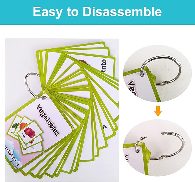 Lilias Vegetable Flash Cards, Toddler Learning Toys, Preschool Learning Toys, Homeschool Supplies, Learning Supplies for Kindergarten, 4.3 X 3.14 Inch, 20 Cards in Set