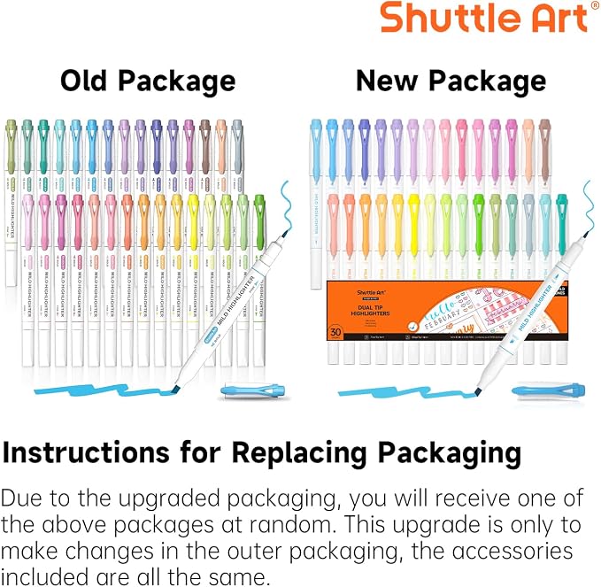 Shuttle Art 30 Colors Highlighters, Pastel Highlighter Pens Assorted Colors, Dual Tip Mild Color Markers, Perfect for Adults Teachers Students Underlining, Highlighting for Home School Office