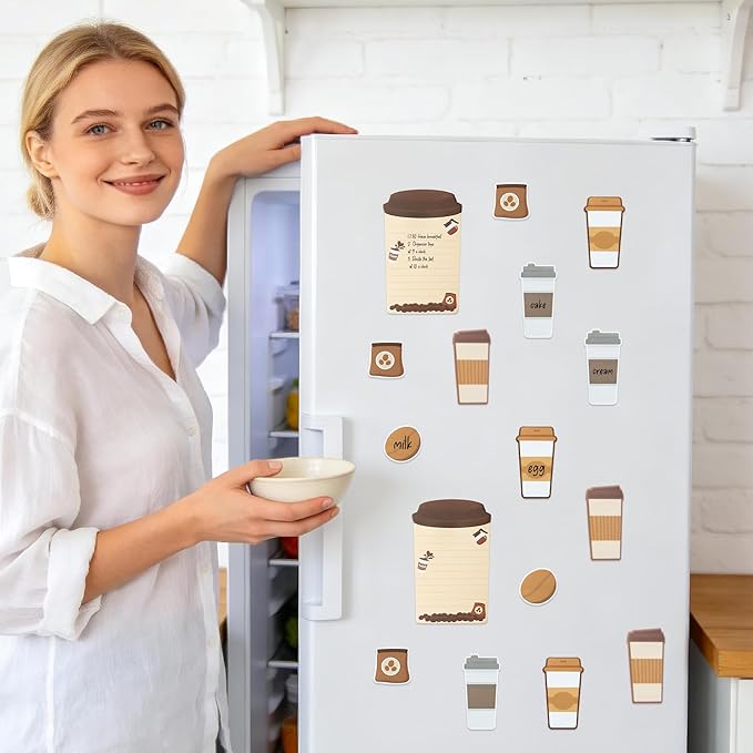B1ykin Coffee Cup Sticky Notes Set - I Just Really Like Coffee Self-Stick Notes Pad, 550 Sheets Writing Memo Pages Sticky Notepad for Teacher Appreciation Gifts, School Office Party Favors (4Pcs)