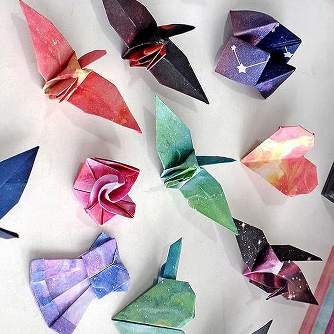 Origami Paper Kit for Kids Adults, 400 Sheets Starry Double-Sided Square Origami Paper for DIY Decoration, Craft Paper, Scrapbook Decor, Folding Crafts (3.74*3.74in)