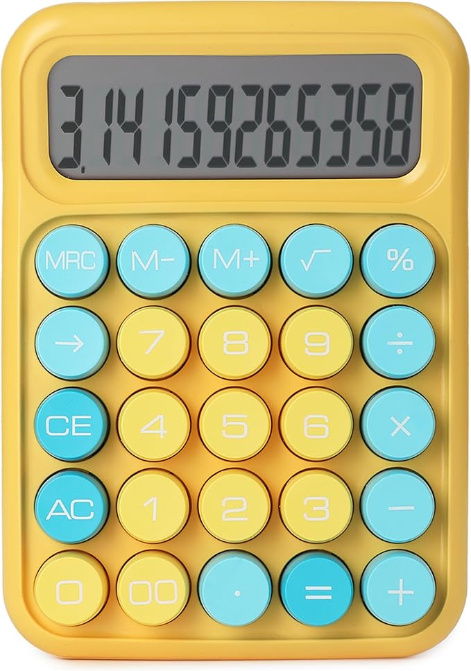 Mr. Pen- Mechanical Switch Calculator, 12 Digit Large LCD Display, Colorful with Big Buttons, Mechanical Switch Calculator for Home, School, Office