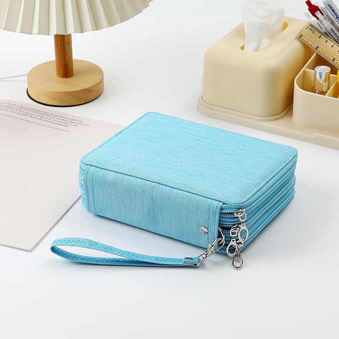 Portable Colored 72 Slots Pencil case Organizer with Printing Pattern for Watercolor Pens, Pencil Case Organizer for Artist