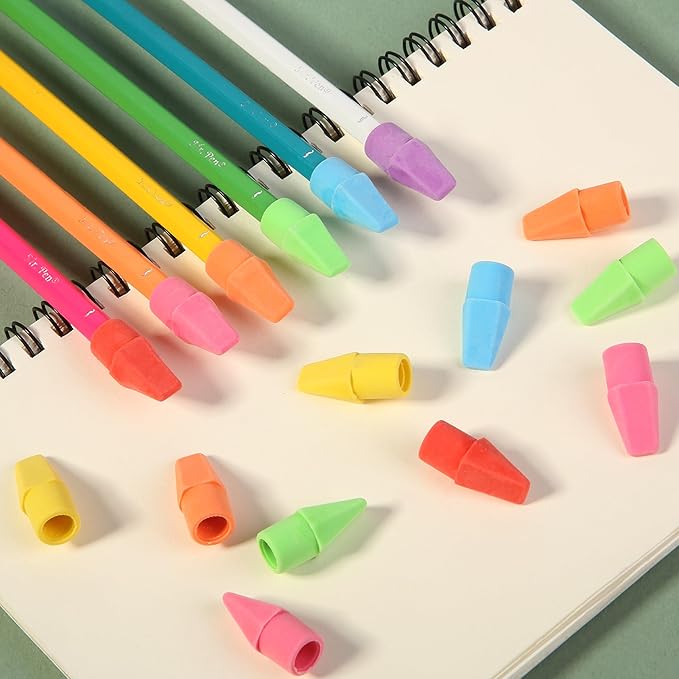 Mr. Pen- Pencil Erasers Toppers, 500 Pack, Colorful, Latex Free, No Smudge, Mr Pen Erasers for Pencils, Bulk Pencil Eraser Caps, Teachers as School Supplies, Classroom Set for Kids