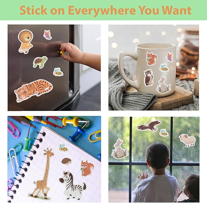 Jelly Sticker Books for Toddlers 2-4 Years, Reusable Sticker Book for Kids 1-3, Toddler Easter Basket Stuffers&Travel Essentials Animals Stickers for Kids Toddler Plane Activities (Animals)
