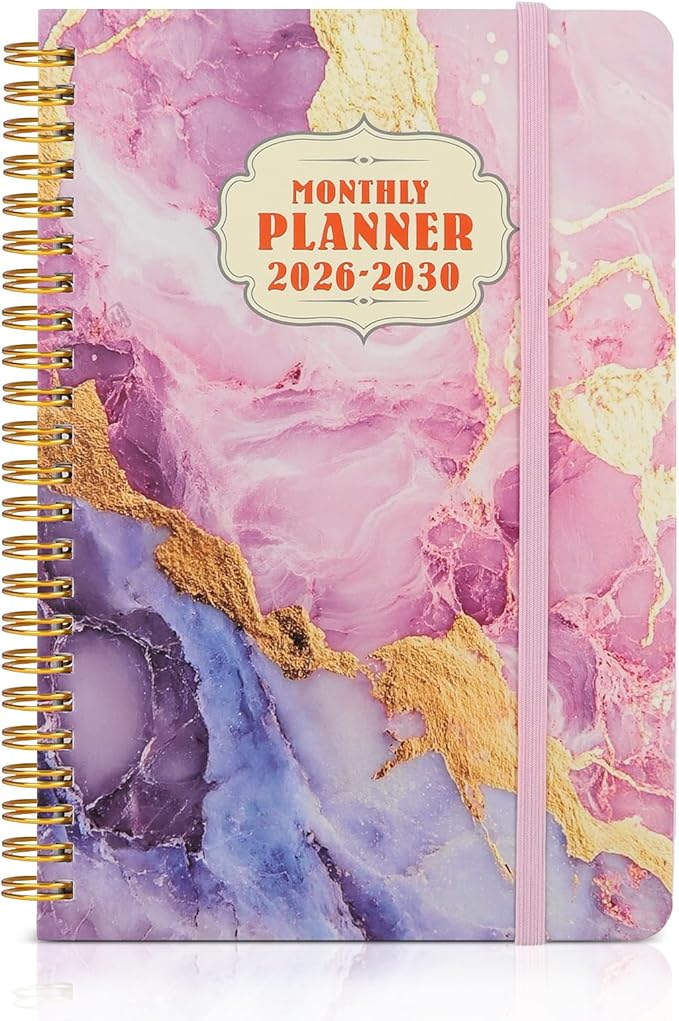 5-Year Monthly Planner 2026-2030, A5 Size, 60-Month Calendar with to-Do List, Spiral Bound Writing Plannner
