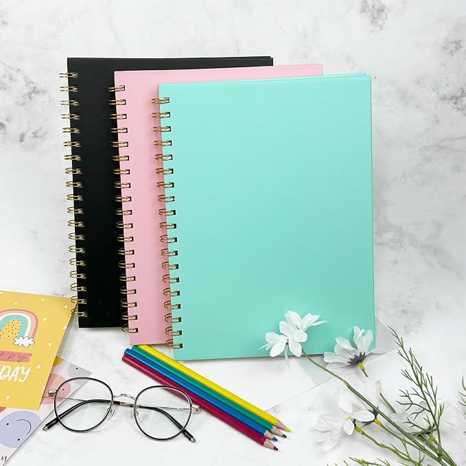 Blank Spiral Notebook B5 Mint Hardcover Sketch Book unlined Journal 7x10
