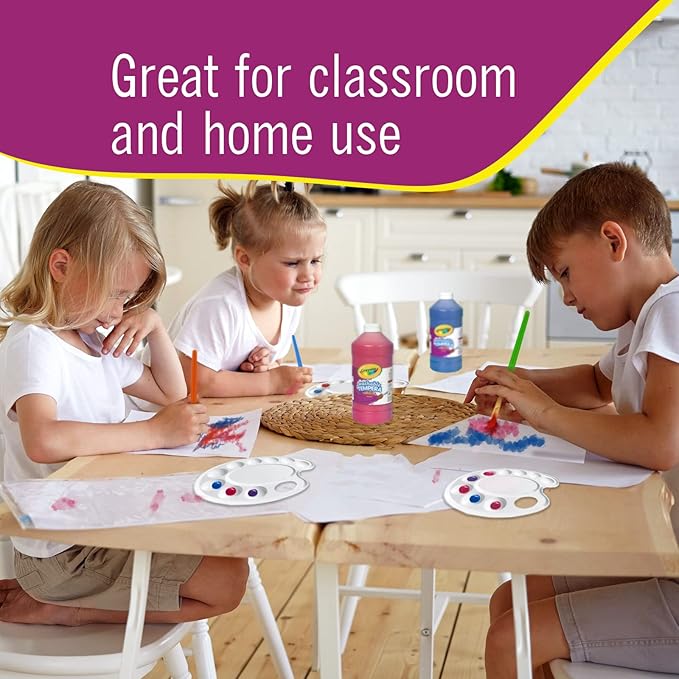 Kids Painting Set, Washable Paint for Kids with Pump Dispenser, Non Toxic Washable Finger Paints 16 oz Each Toddler Painting Supplies Gifting Bundle for Classroom