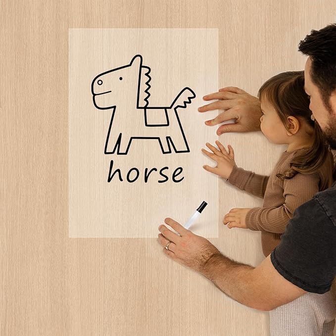 T&W SAME FILM 6 Pcs Dry Erase Board Sticker- Whiteboard Stickers-8.3''x11.7'' Removable Dry Erase Sheets- Fridge Dry Erase Paper for Wall/Desk/Refrigerator/Door/Locker/Home/Office/Classroom (Clear)
