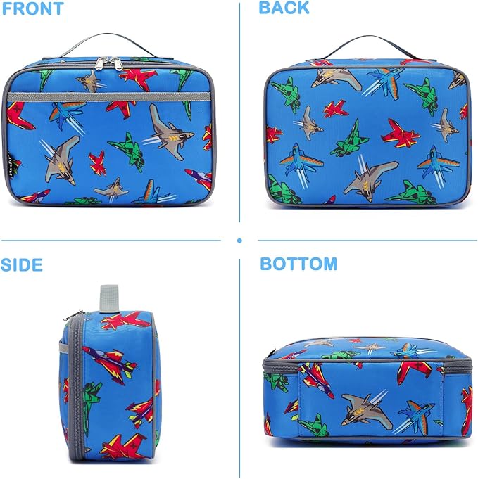 FlowFly Kids Lunch box Insulated Soft Bag Mini Cooler Back to School Thermal Meal Tote Kit for Girls, Boys, Fighter