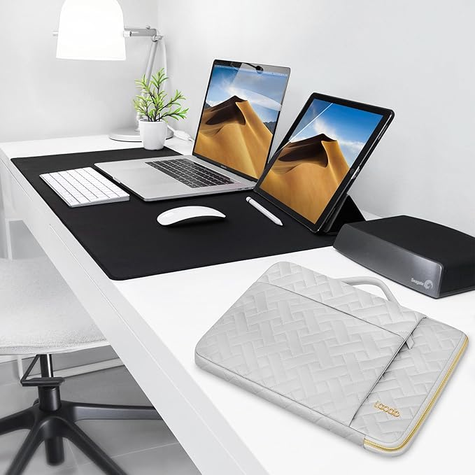 Lacdo 360° Protective Laptop Sleeve Case for 16 inch MacBook Pro M5 Pro/Max A3428 A3429 (2026), M4/M3/M2/M1 A3403 A3186 A2991 A2780 A2485 A2141, 15 inch Surface Laptop 7 Computer Bag, Space Gray